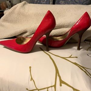 Fuses pink leather stilettos, size 8